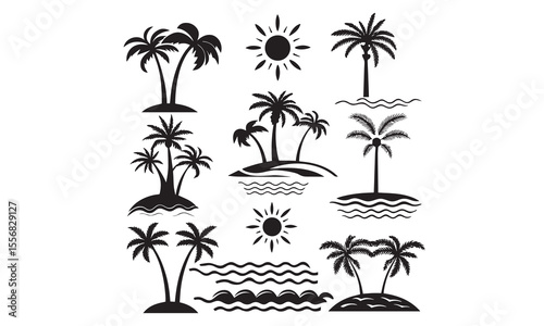 A tropical beach and surf themed vector