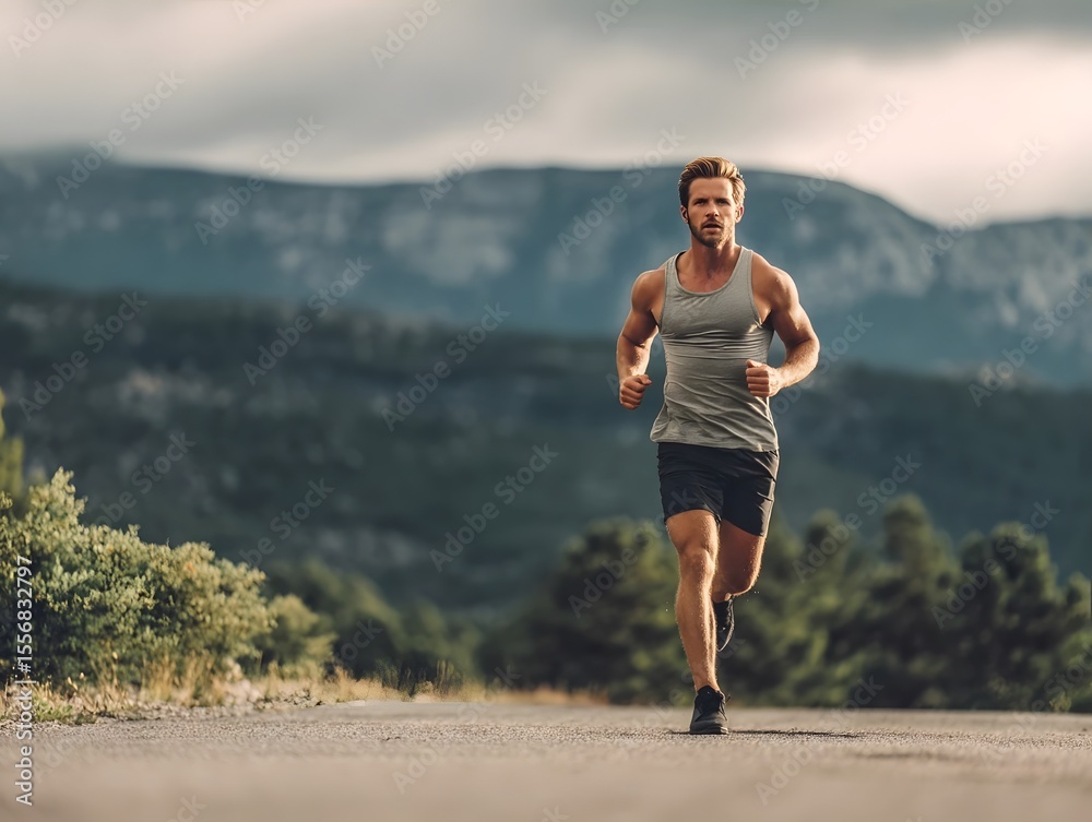 Obraz premium Man running outdoors