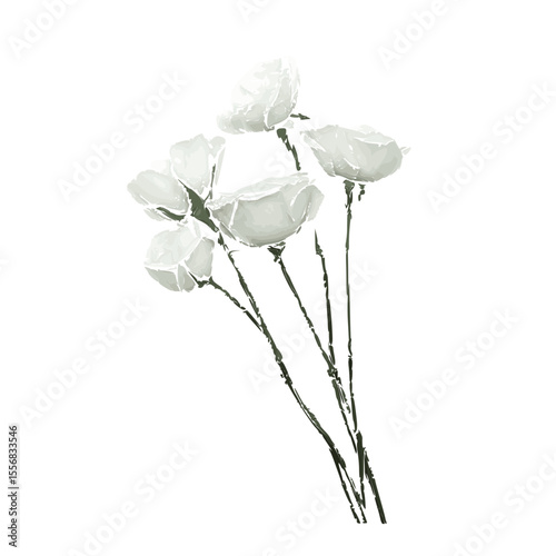 White rose icon  symbolizing purity, peace, and innocence. ideal for romantic, wedding.