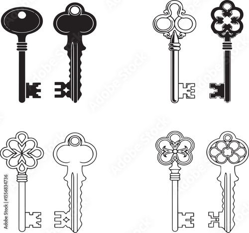 Ornate Vintage and Antique Key Icon Collection