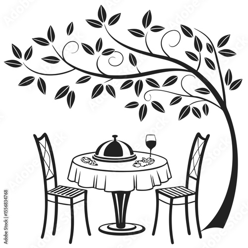 illustration of a cafe