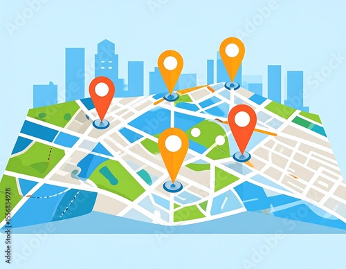 City map with location markers (1)