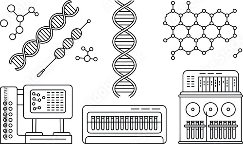 D N A Molecules Scientific Equipment Lab Research Genetics Test Tubes