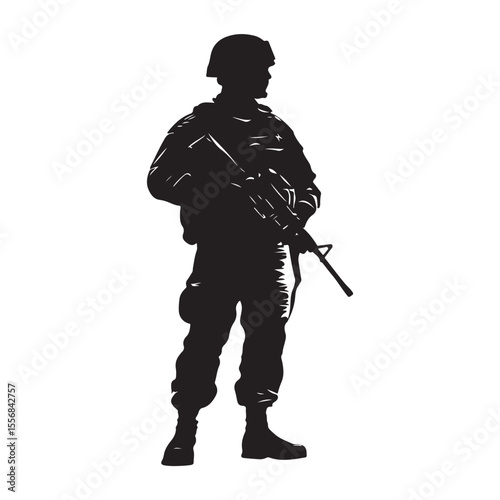 Male army soldier silhouette