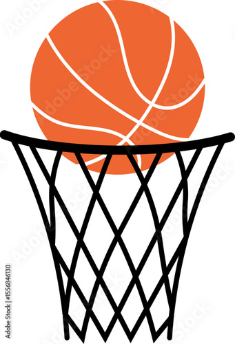basketball hoop and ball