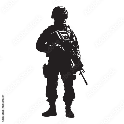 Male army soldier silhouette