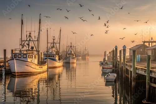 fishing boats docked at a rustic harbor