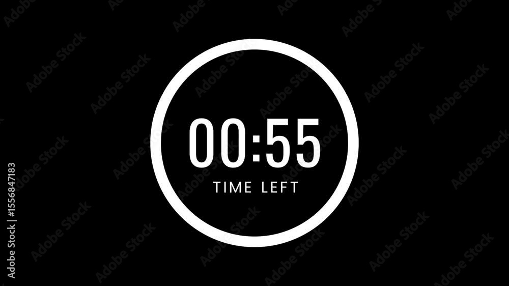 one minute countdown 60 seconds countdown timer animation 4K HD