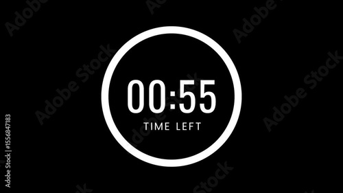 one minute countdown 60 seconds countdown timer animation 4K HD