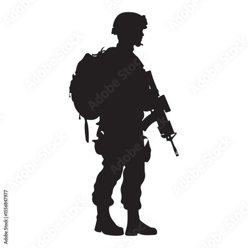 Male army soldier silhouette