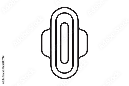Sanitary Pad Icon A Clean and Simple Line Drawing Illustration
