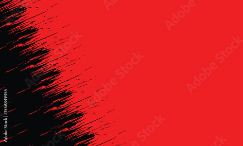 Bold abstract background with a dynamic black brushstroke effect over a vivid red canvas. Ideal for edgy designs, posters, or artistic presentations with a strong visual impact.