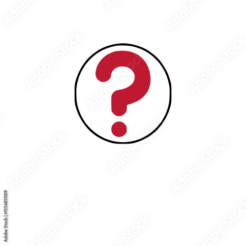 Question  mark icon - A minimal help and support symbol representing confusion, inquiry, and uncertainty.