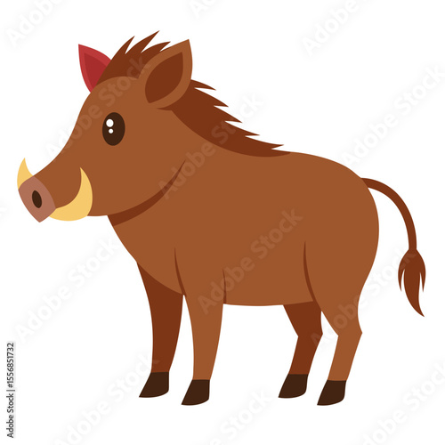 Warthog on white background
