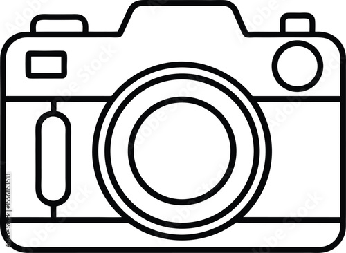 Modern DSLR Vector with Clean Outline and Lens Detail