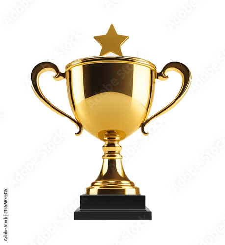 gold cup isolated on white