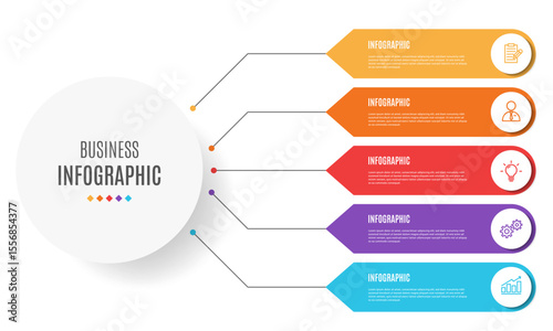 five section infographic diagram template