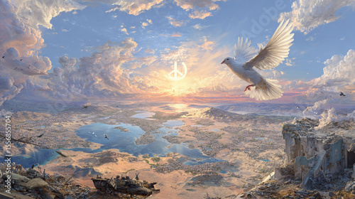 Symbolic Representation of Gaza Ceasefire – Peaceful Resolution and Hope