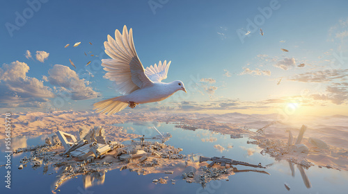 Symbolic Representation of Gaza Ceasefire – Peaceful Resolution and Hope