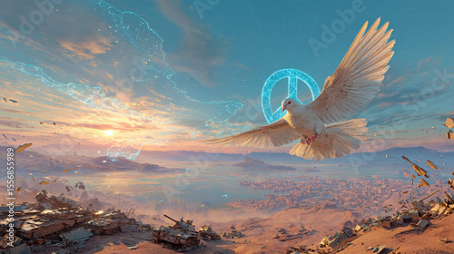 Symbolic Representation of Gaza Ceasefire – Peaceful Resolution and Hope