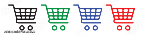 Digital Shopping Basket Symbols – Multicolor Set