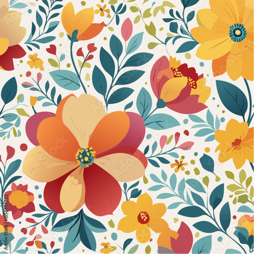large graphic floral wallpaper designs featuring bold botanical motifs in timeless decorative patterns