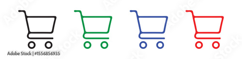 Shop icon. Minimalist Empty Cart Icons – Vector Design