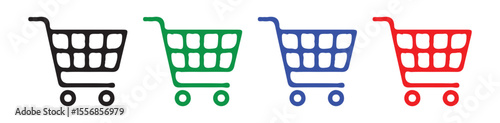 Shop icon. Minimalist Empty Cart Icons – Vector Design