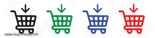 Shop icon. Minimalist Empty Cart Icons – Vector Design
