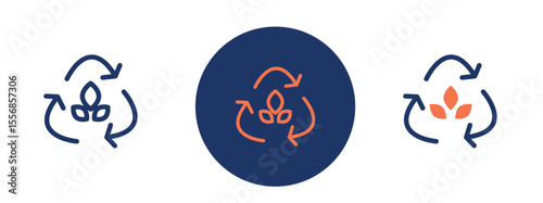 set of colored pixel perfect sustainability icon 1 unexanded, 1 silhouette. Sustainability leaf icon showing environmental care practices.