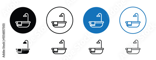 set of colored pixel perfect bathroom icon 1 unexanded, 1 silhouette. Bathroom icon representing sanitary facilities and hygiene spaces.