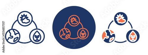 set of colored pixel perfect Biodiversity icon 1 unexanded, 1 silhouette. Biodiversity icon emphasizing ecological variety and natural conservation.
