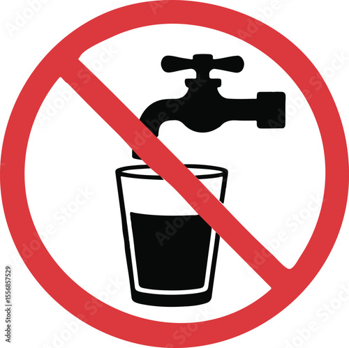 Do not drink water vector sign
