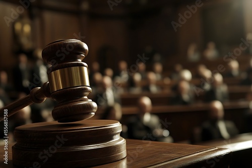 Gavel with Courtroom, Justice, and Law. (6)