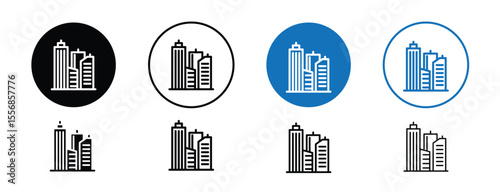 set of colored pixel perfect city skyline icon 1 unexanded, 1 silhouette. Icon of city skyline representing urban landscape and architecture.
