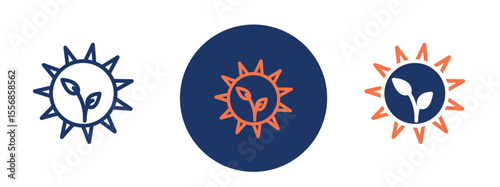 set of colored pixel perfect photosynthesis icon 1 unexanded, 1 silhouette. Photosynthesis icon representing plant growth and energy production.