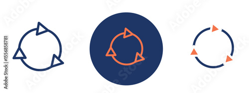 set of colored pixel perfect reuse icon 1 unexanded, 1 silhouette. Reuse icon indicating circular economy and waste reduction.