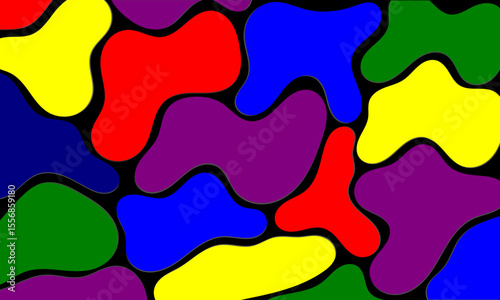 colorful wallpaper background with combination of blue, yellow, red, purple, green and black with puzzle style