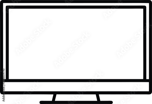 Outlined Television Vector with Flat Monitor Look