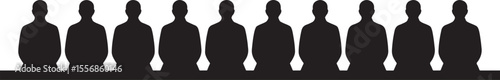 Ten Black Silhouettes of Praying People Islamic Prayer Rug Background muslim