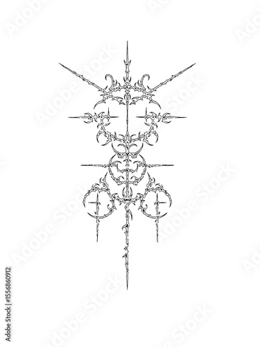 Cyber sigilism design for tattoo