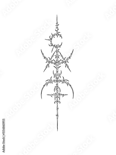 Cyber sigilism design for tattoo