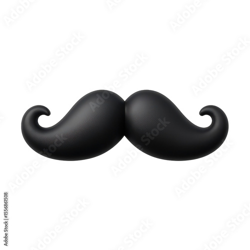 3D Icon – Movember Black Mustache for Awareness