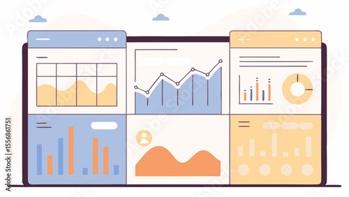 SaaS dashboard UI – abstract data display