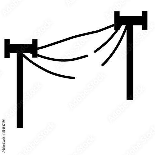  electric pole with irregular cables