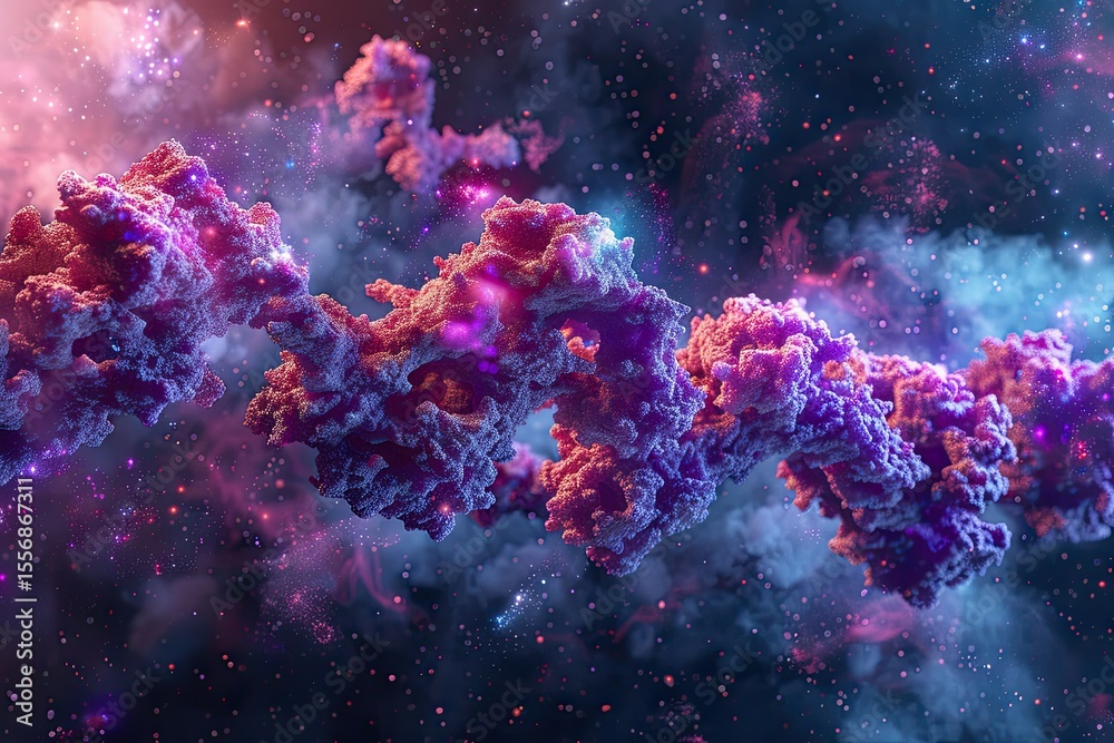 Fototapeta premium D enzyme interacting with substrate, molecular biology close-up render