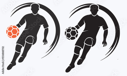 Soccer players running after the ball