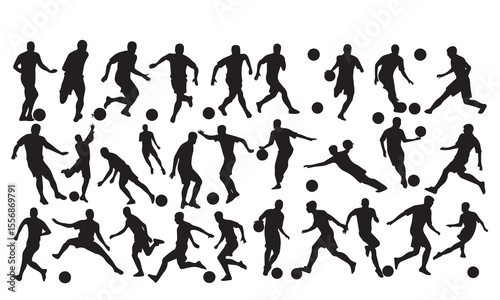 Soccer players running after the ball