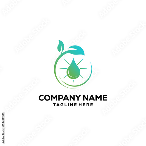 Vector design logo that combines elements of water droplets and leaves.
This type of logo is often used by companies or organizations that focus on natural products, water conservation, or environment