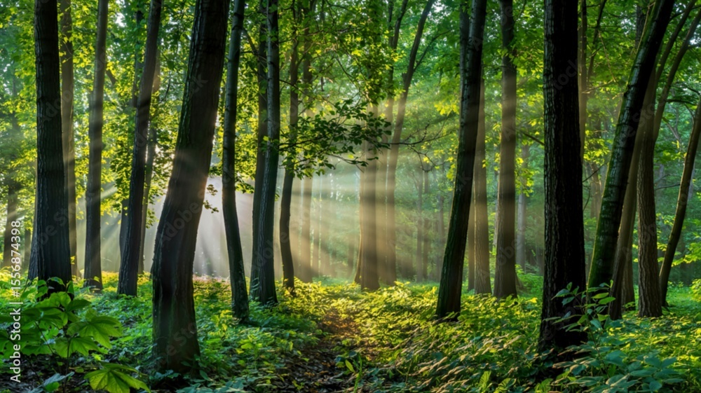 Obraz premium Forest with trees close up